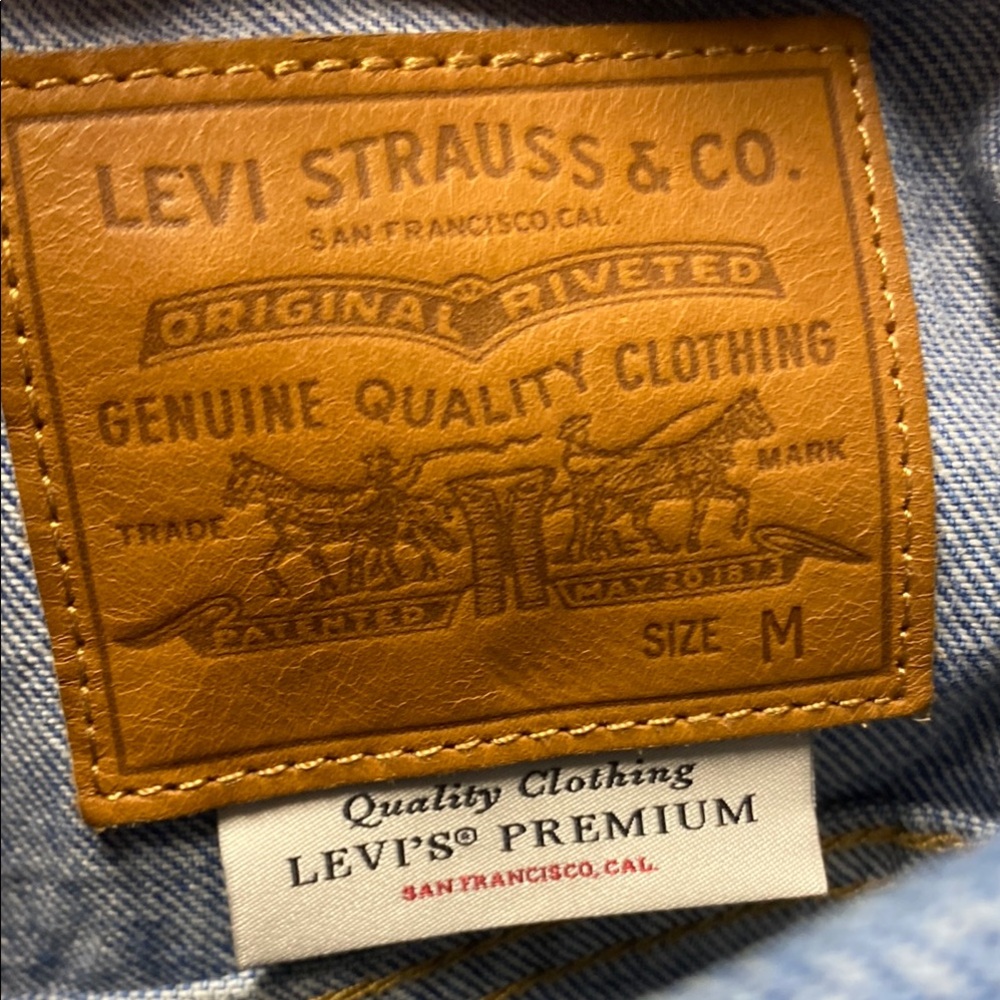 Levi's size medium Classic Blue Denim‎ Jacket big E medium wash vintage look - Picture 6 of 12